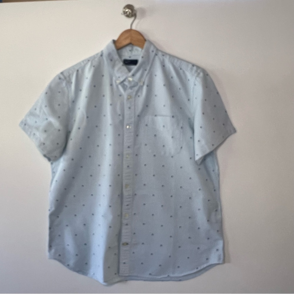 GAP MEN’S SHIRT STRIPED PATTERNED SHORT SLEEVE